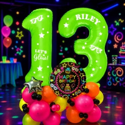 Glow 2 Digit - 6 Ft Airfill Personalized Balloon Column Kit