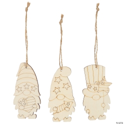St. Patrick's Day CYO Wood Gnome Ornaments - 12Pk