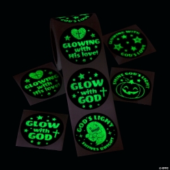 Glow-in-the-Dark Glow with God Sticker Roll-100Pk