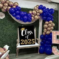 *40% OFF: 102pc Blue and Gold Metallic Balloon Arch Kit