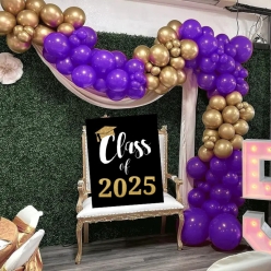*40% OFF: 102pc Purple and Gold Metallic Balloon Arch Kit