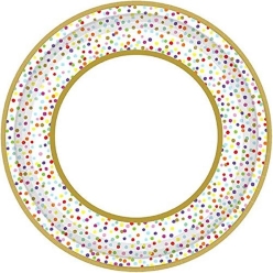 65% OFF: Gold & Confetti Dessert Plates - 8 PK