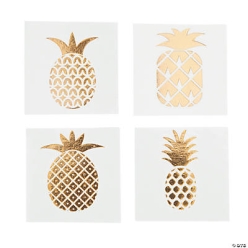 Gold Metallic Pineapple Tattoos - 72Pk