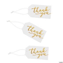Gold Foil Thank You Gift Tags - 24Pk