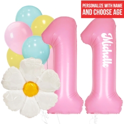 Groovy PERSONALIZED Name & Double Digit Age Balloon Bouquet