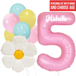 Groovy PERSONALIZED Name & Single Digit Balloon Bouquet