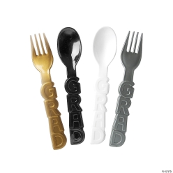 Grad Party Plastic Fork & Spoon Set - 16Pk