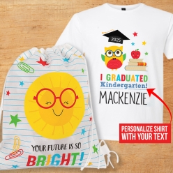 75% OFF: Elementary Grad Personalized Backpack & TShirt Set