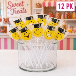 Smile Face Graduation Suckers 12pk