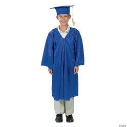 Shiny Blue Graduation Cap & Gown Set for 12