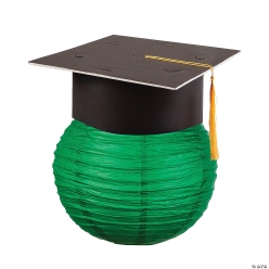 Green Hanging Paper Later with Graduation Cap-6Pk