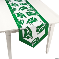 Green Congrats Grad Table Runner