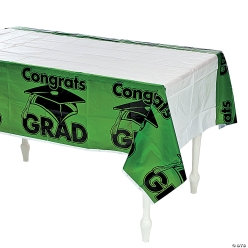 Green Congrats Grad Tablecloth