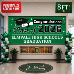 Grad Green PERSONALIZED Gigantic 8FT Vinyl Keepsake Banner