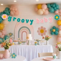 Groovy Baby 7 Foot Banner