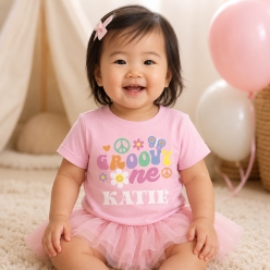 Groovy One Personalized Light Pink T-shirt