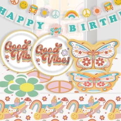 *Groovy Birthday Girl SUPERSAVER Party Pack for 16