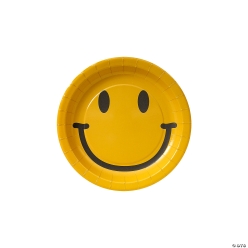 Groovy Smile Face Dessert Plates-8Pk