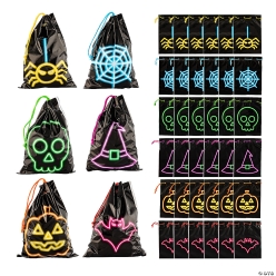 Halloween Glow Drawstring Goody Bags-36Pk