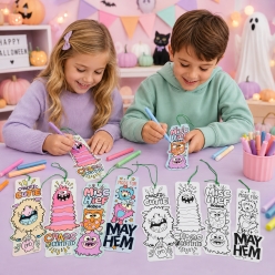 Colour In Monster Mayhem Bookmarks-12Pk