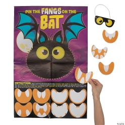 Halloween Pin the Fangs on the Bat Game