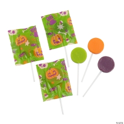 Halloween Printed Fruit Flavor Lollipops – 57 Pc