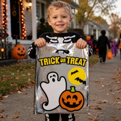 Kid Safe Reflective Halloween Trick-or-Treat Bag