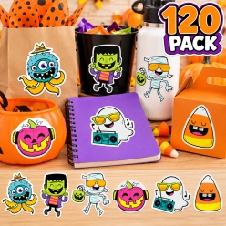 Halloween Vinyl Large Decals - 120 Pack