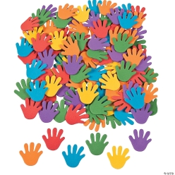BULK Rainbow Hand Self-Adhesive Shapes - 500Pk