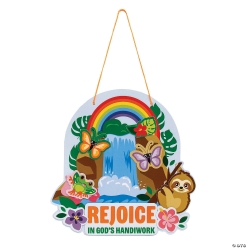 Rainforest VBS Rejoice in God's Handiwork Sign Craft Kit-12Pk