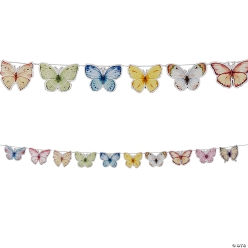 Pastel Butterflies 7 Ft. Garland
