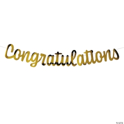 Congratulations Gold 7 Foot Garland Decoration