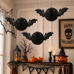 Bat Honeycomb Hanging Decor - 3 PK