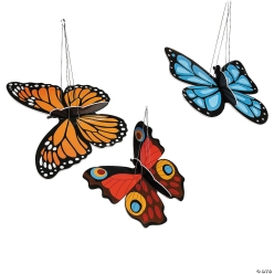 Butterflies 3D Hanging Decorations - 6Pk