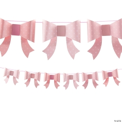 Pink Bow 7 Ft. Garland Decoration