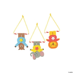 Hanging Trapeze Animals Craft Kit-12Pk