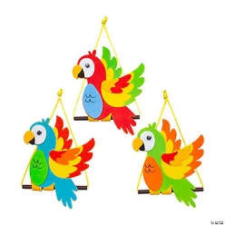 Hanging Tropical Parrot Craft Kit-12Pk