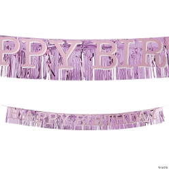 Happy Birthday 6 Foot Pink Fringe Garland