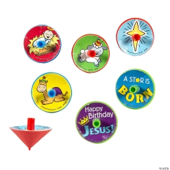 Happy Birthday Jesus Spin Tops - 144Pk
