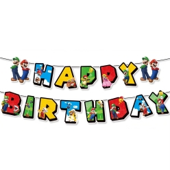Mario Large 9Ft Die Cut Birthday Banner