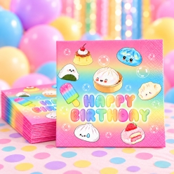 Squishy Dumpling Rainbow Dinner Napkins - 10 PK