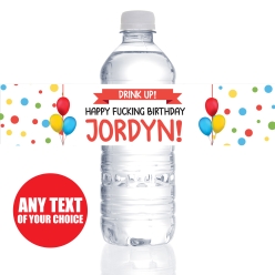 X-Rated Birthday PERSONALIZED VINYL Bottle Labels - 10 PK