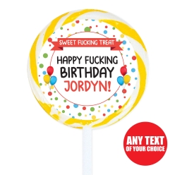 X-Rated Birthday PERSONALIZED Lollipops - 12 Pack