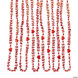 Happy Valentines Beaded Necklaces-48Pk