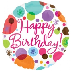 Happy Birthday Polka Dot Foil 18