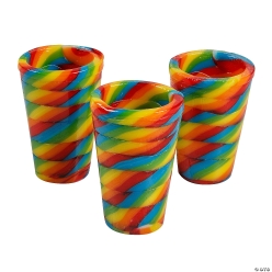 Bright Rainbow Hard Candy Edible Shot Glasses-6Pk