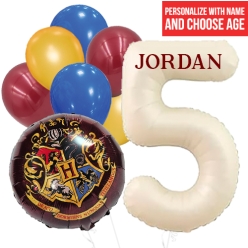 Harry Potter PERSONALIZED Name & Single Digit Age Balloon Bouque
