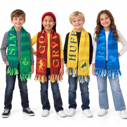 Harry Potter Houses 5ft Fleece Tied Scarf Craft Kit-4Pk
