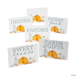 Harvest Pumpkin Table Sign Set - 6Pk