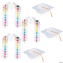 Preschool Graduation Hat & Stole Kit for 12